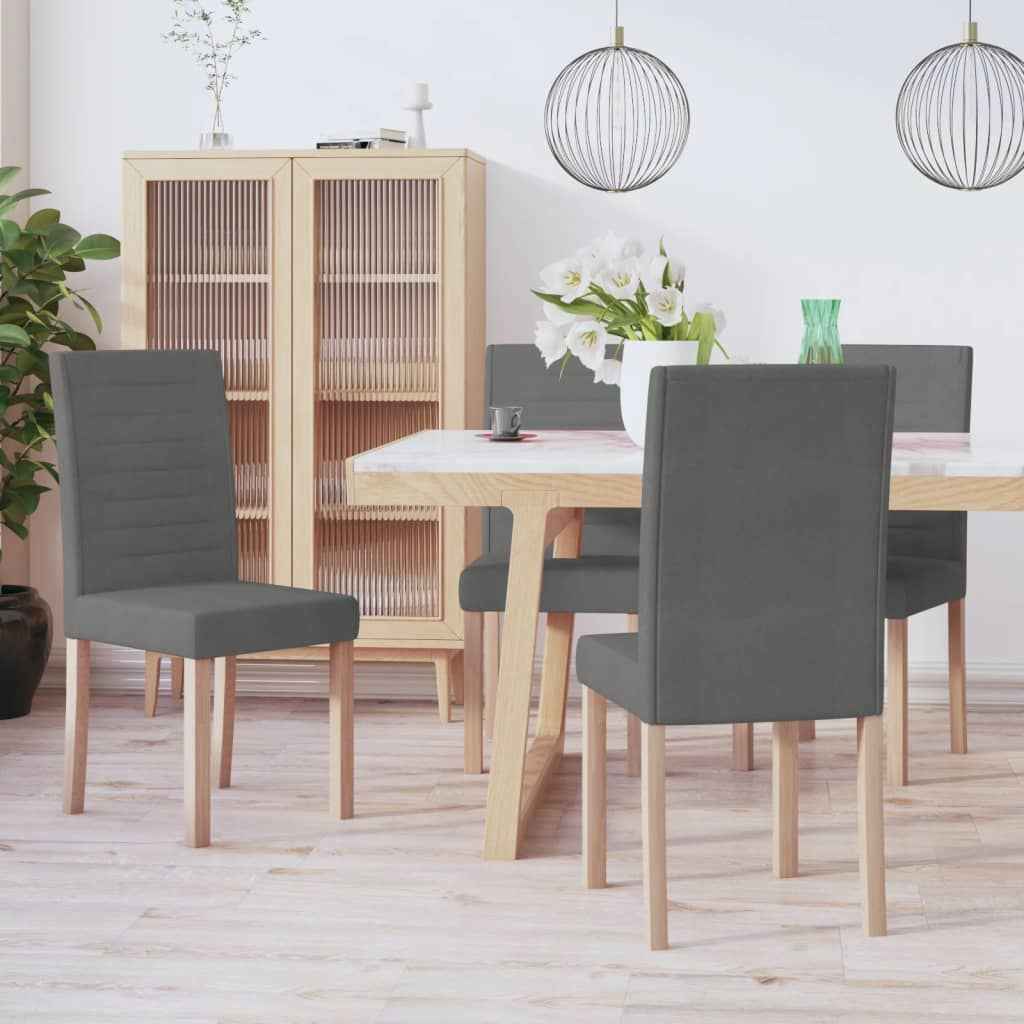 vidaXL Eetkamerstoelen 2 st stof lichtgrijs