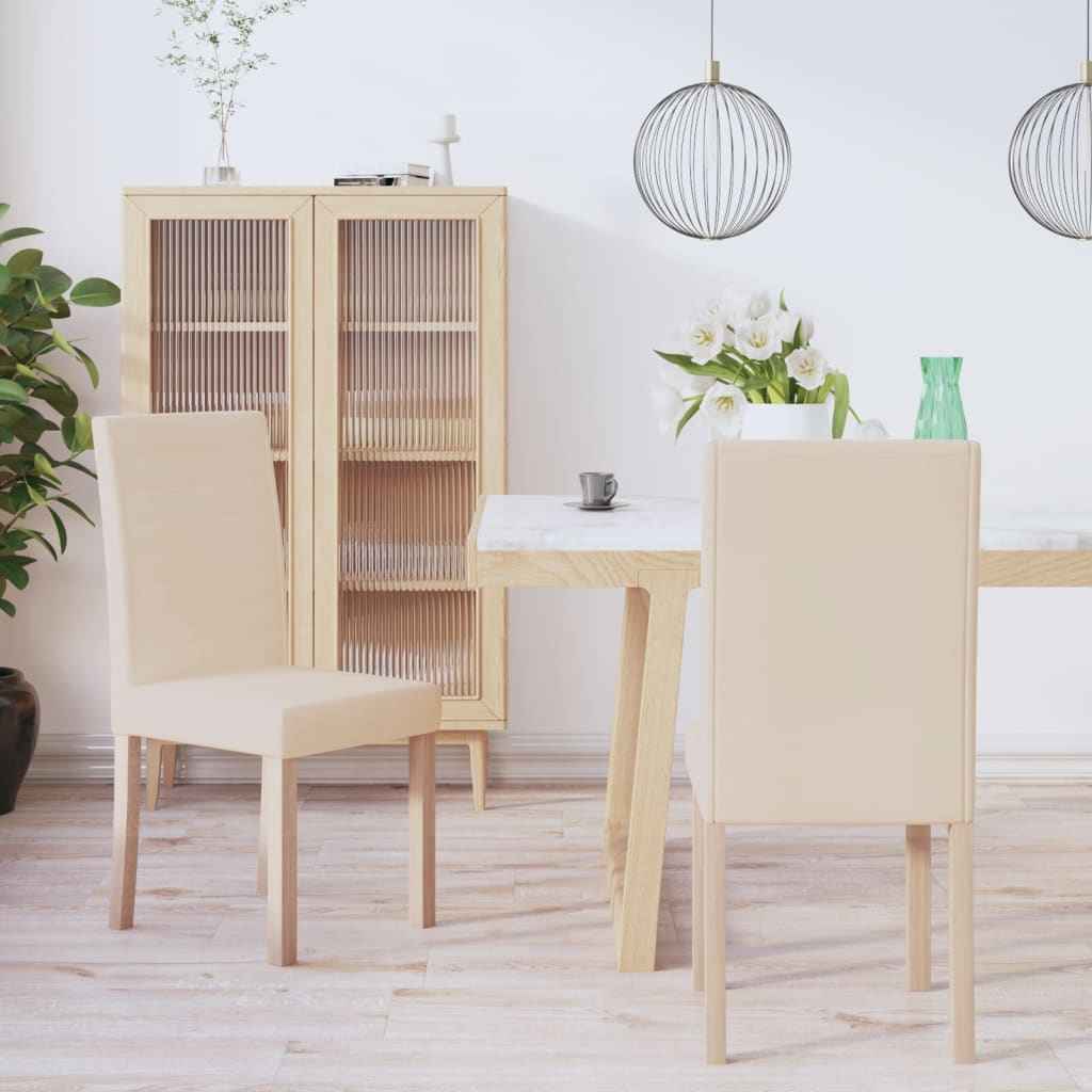 vidaXL Eetkamerstoelen 2 st stof lichtgrijs