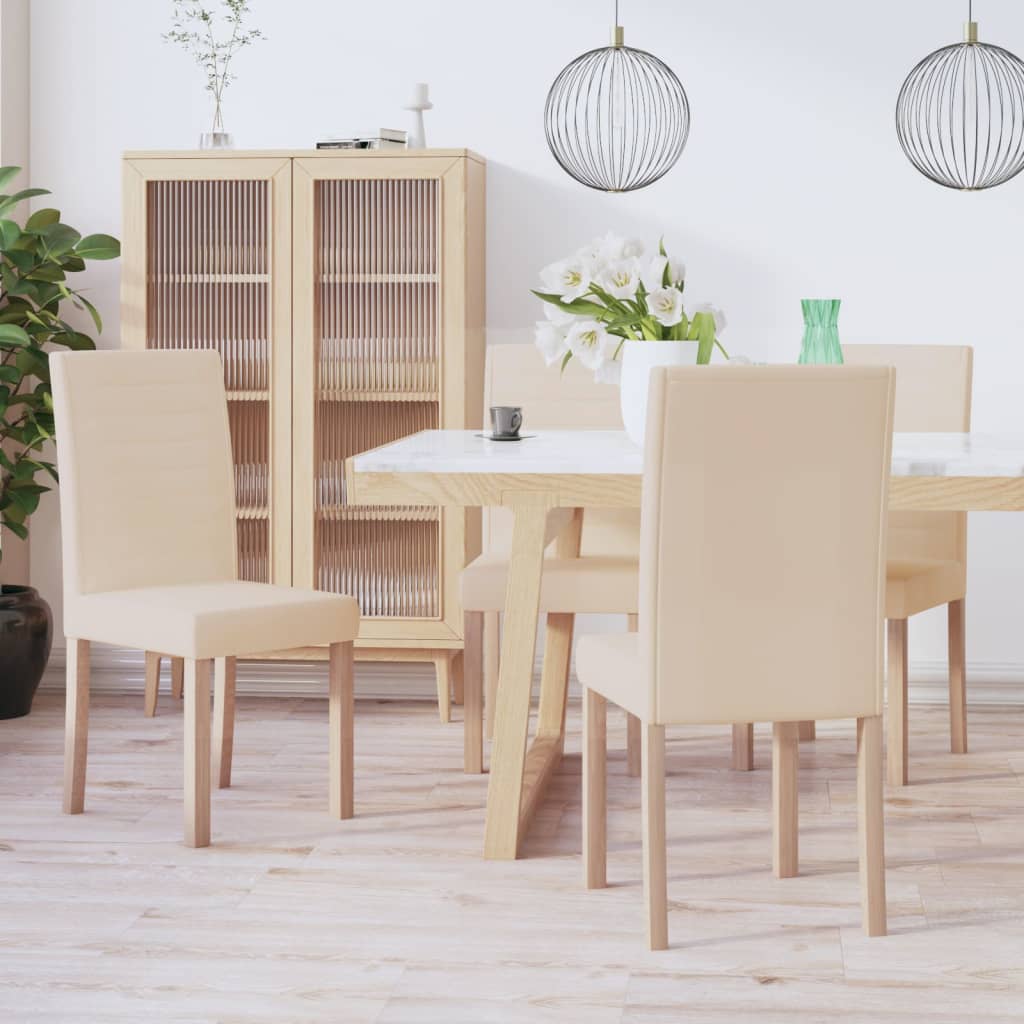 vidaXL Eetkamerstoelen 2 st stof lichtgrijs