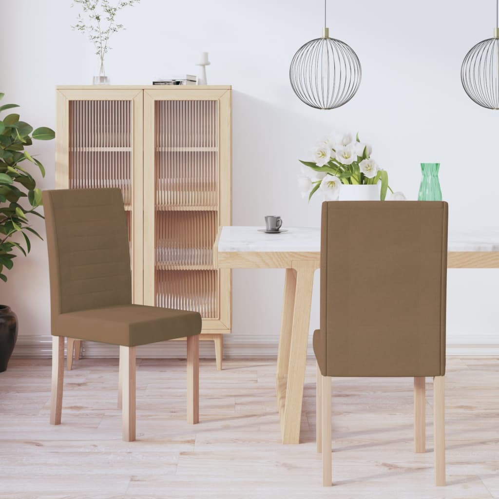 vidaXL Eetkamerstoelen 2 st stof lichtgrijs
