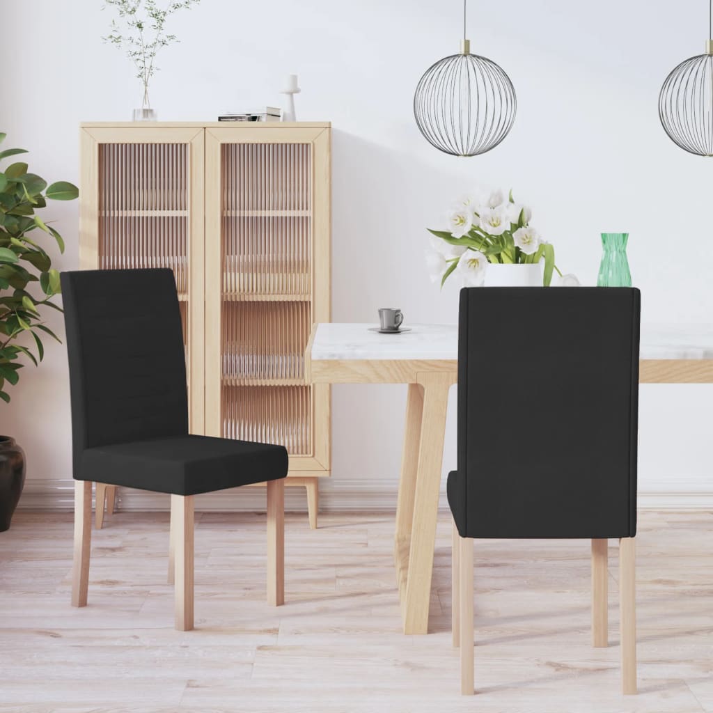 vidaXL Eetkamerstoelen 2 st stof lichtgrijs