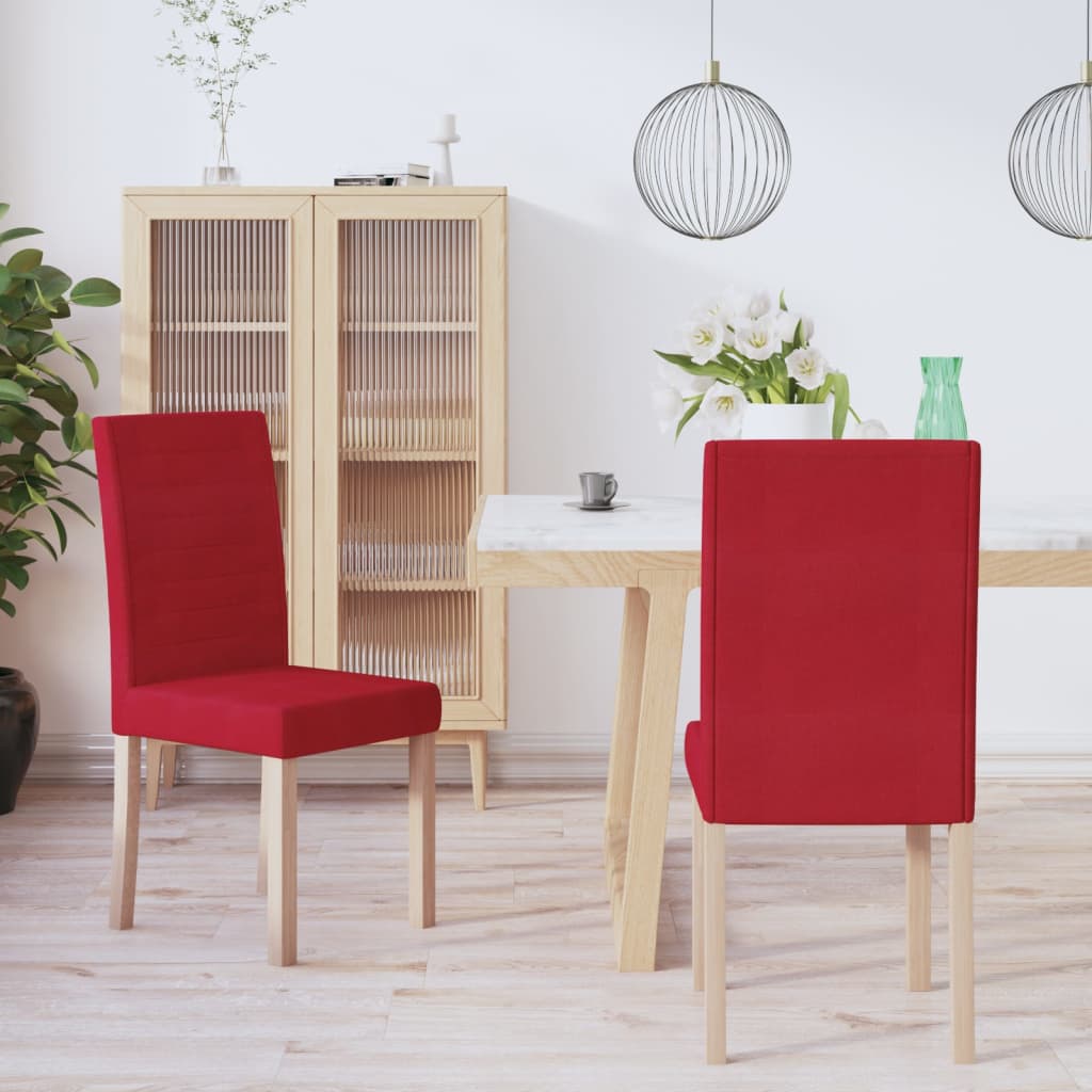 vidaXL Eetkamerstoelen 2 st stof lichtgrijs
