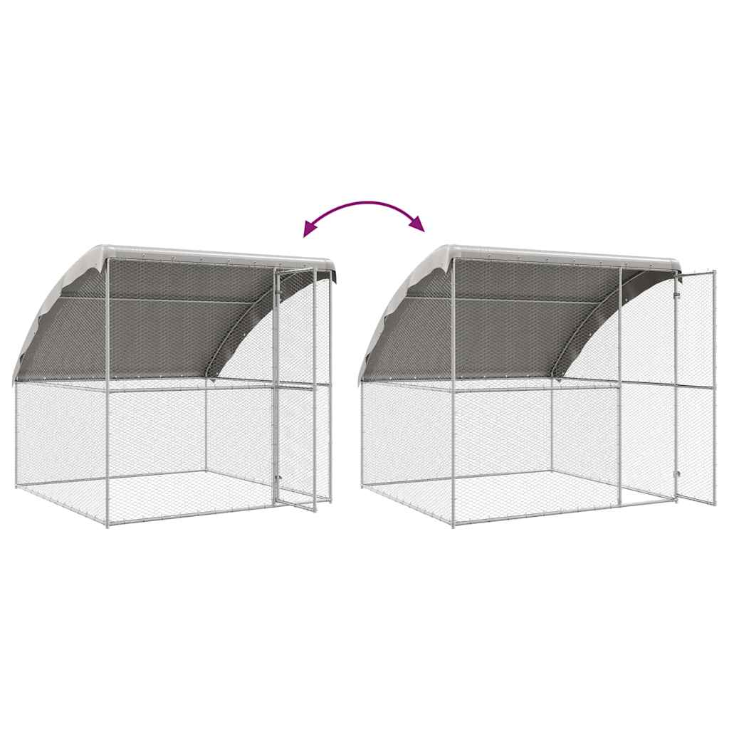 vidaXL Kippenhok Zilver 400 x 200 x 198.5 cm Gegalvaniseerd staal