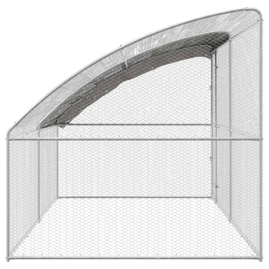 vidaXL Kippenhok Zilver 400 x 200 x 198.5 cm Gegalvaniseerd staal