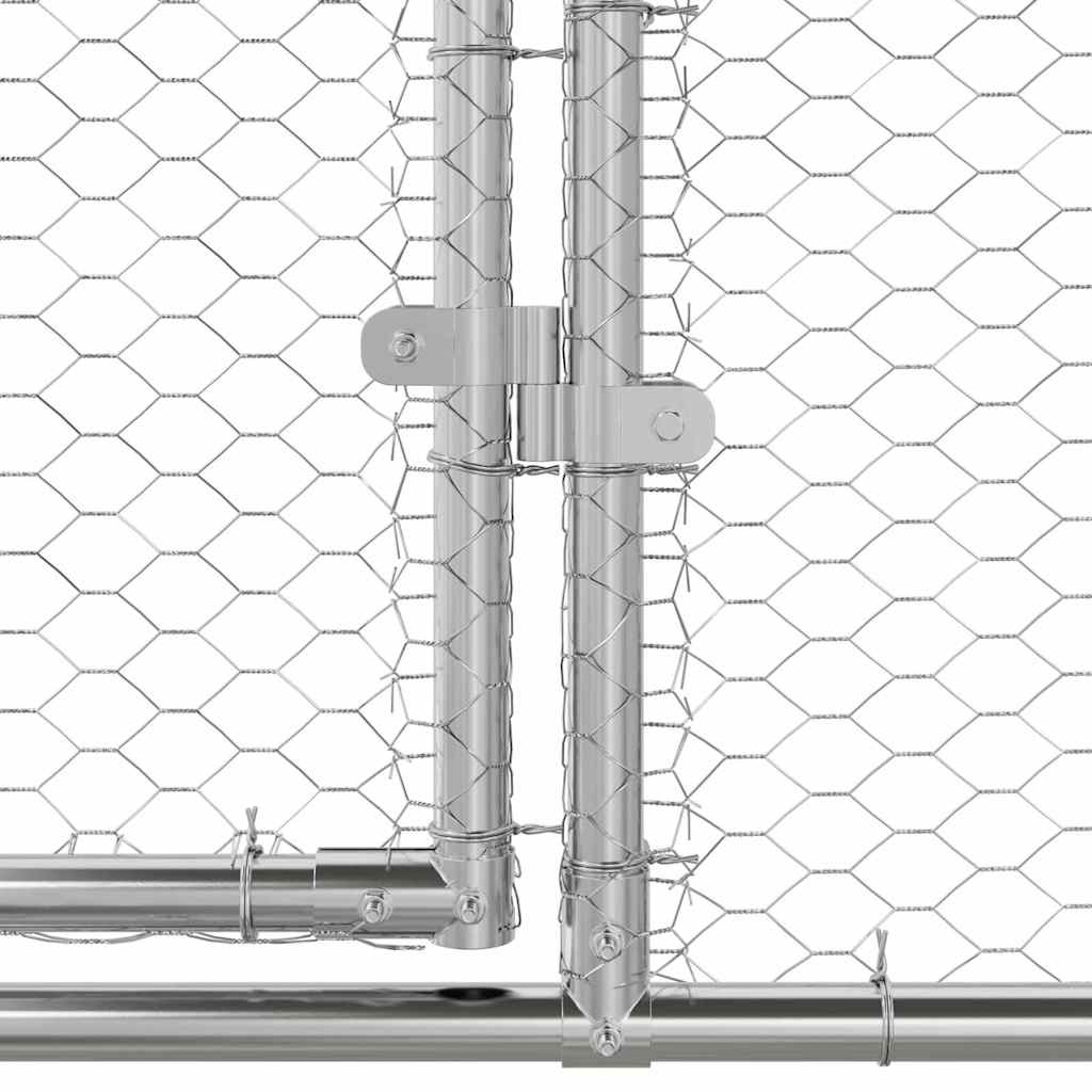 vidaXL Kippenhok Zilver 400 x 200 x 198.5 cm Gegalvaniseerd staal