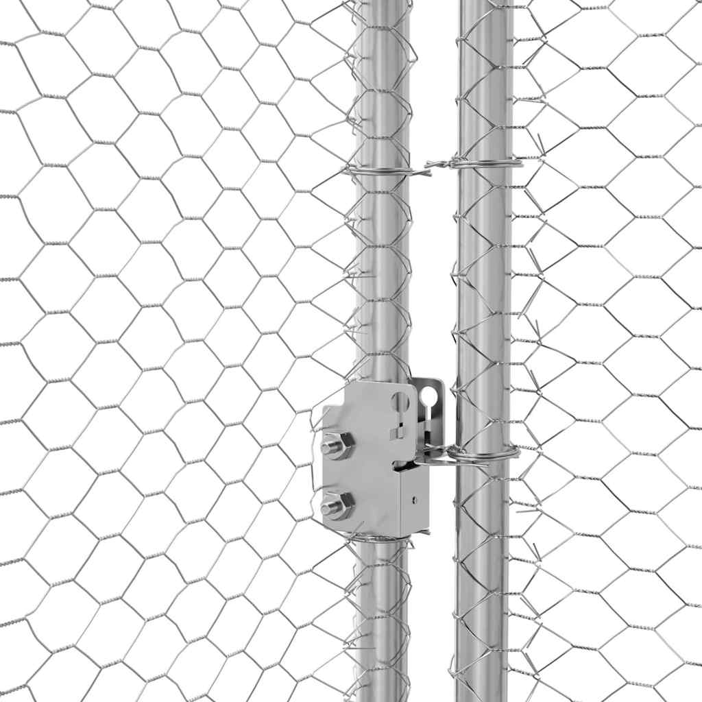 vidaXL Kippenhok Zilver 400 x 200 x 198.5 cm Gegalvaniseerd staal