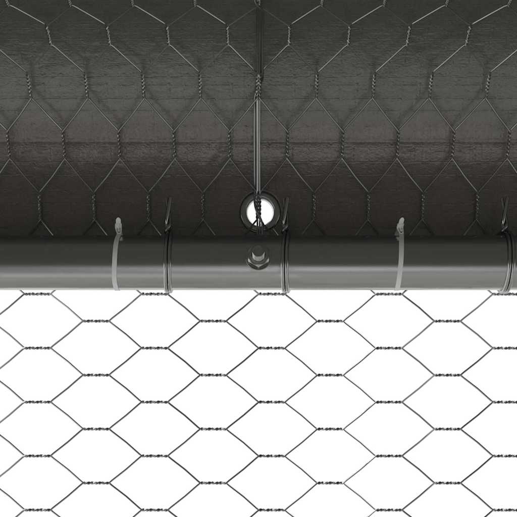 vidaXL Kippenhok Zilver 400 x 200 x 198.5 cm Gegalvaniseerd staal