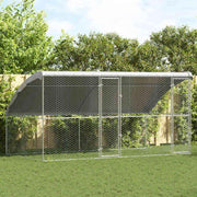 vidaXL Hondenhok met opslag 2 pcs Zilver 4 x 2 x 2 m Staal