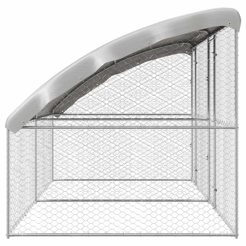 vidaXL Hondenhok met opslag 2 pcs Zilver 4 x 2 x 2 m Staal