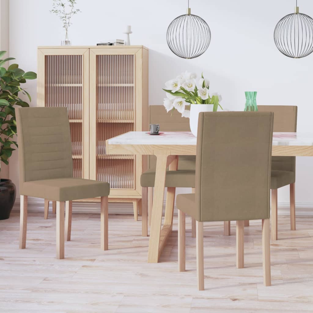 vidaXL Eetkamerstoelen 2 st stof lichtgrijs