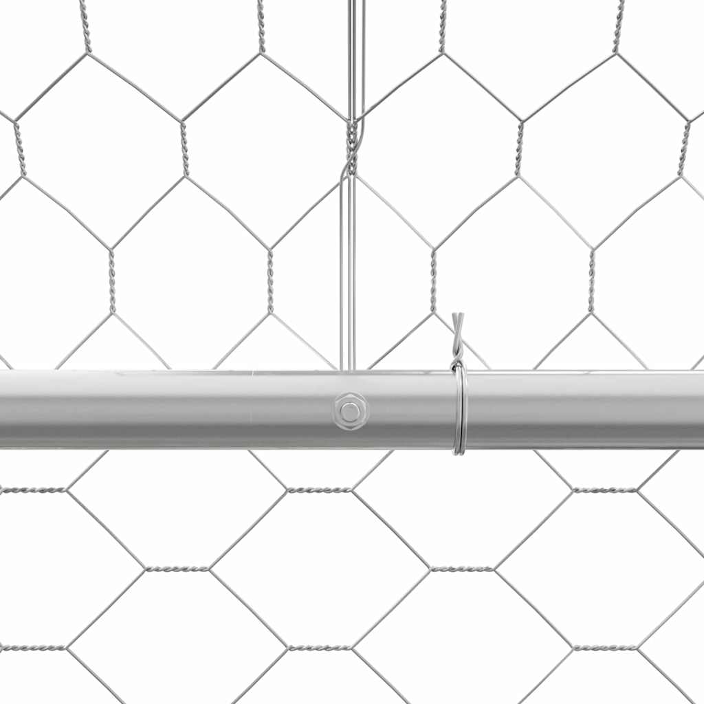 vidaXL Hondenhok met opslag 2 pcs Zilver 4 x 2 x 2 m Staal