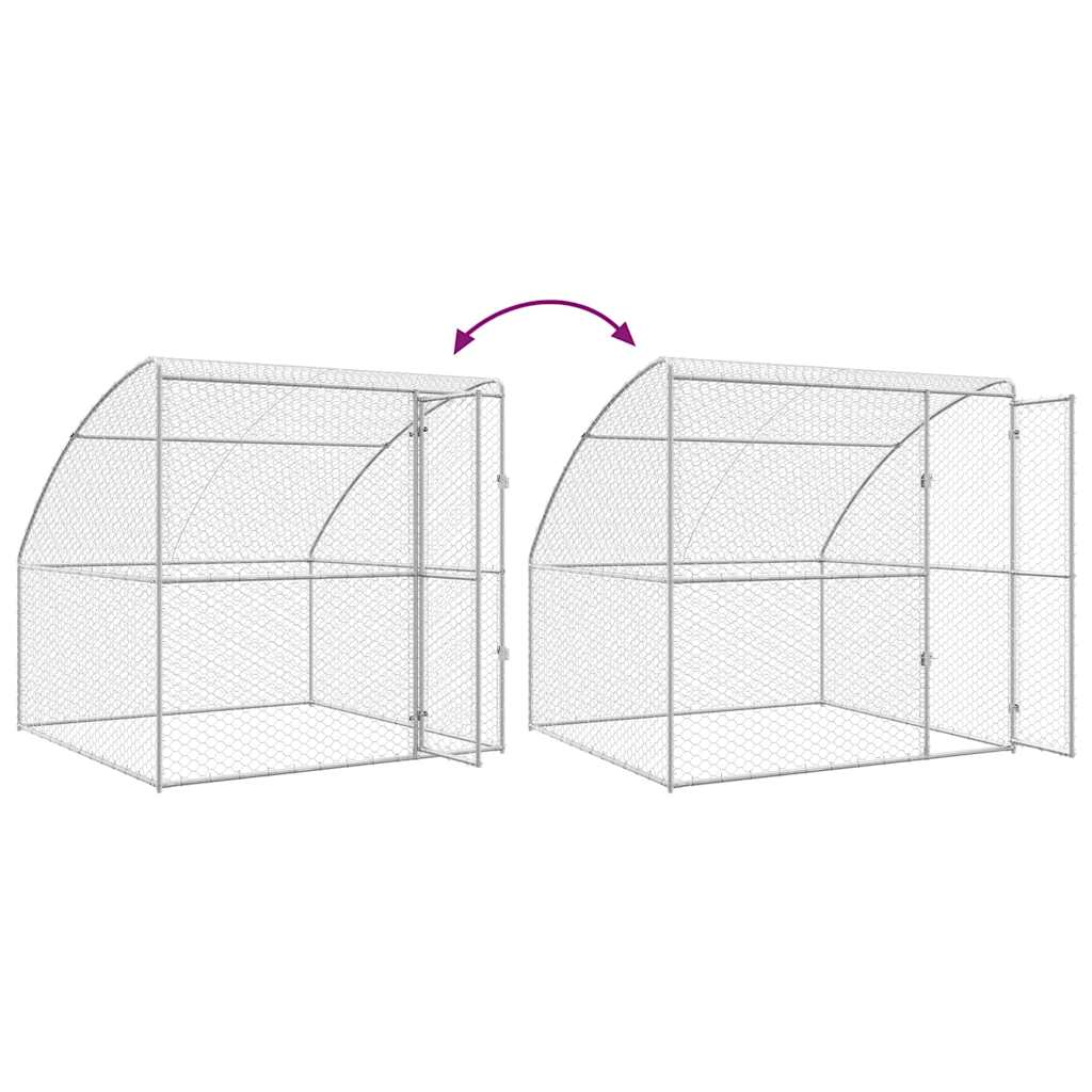 vidaXL Hondenhok met opslag 2 pcs Zilver 4 x 2 x 2 m Staal
