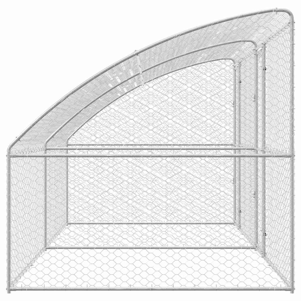 vidaXL Hondenhok met opslag 2 pcs Zilver 4 x 2 x 2 m Staal
