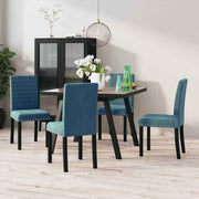 vidaXL Eetkamerstoelen 4 st fluweel blauw