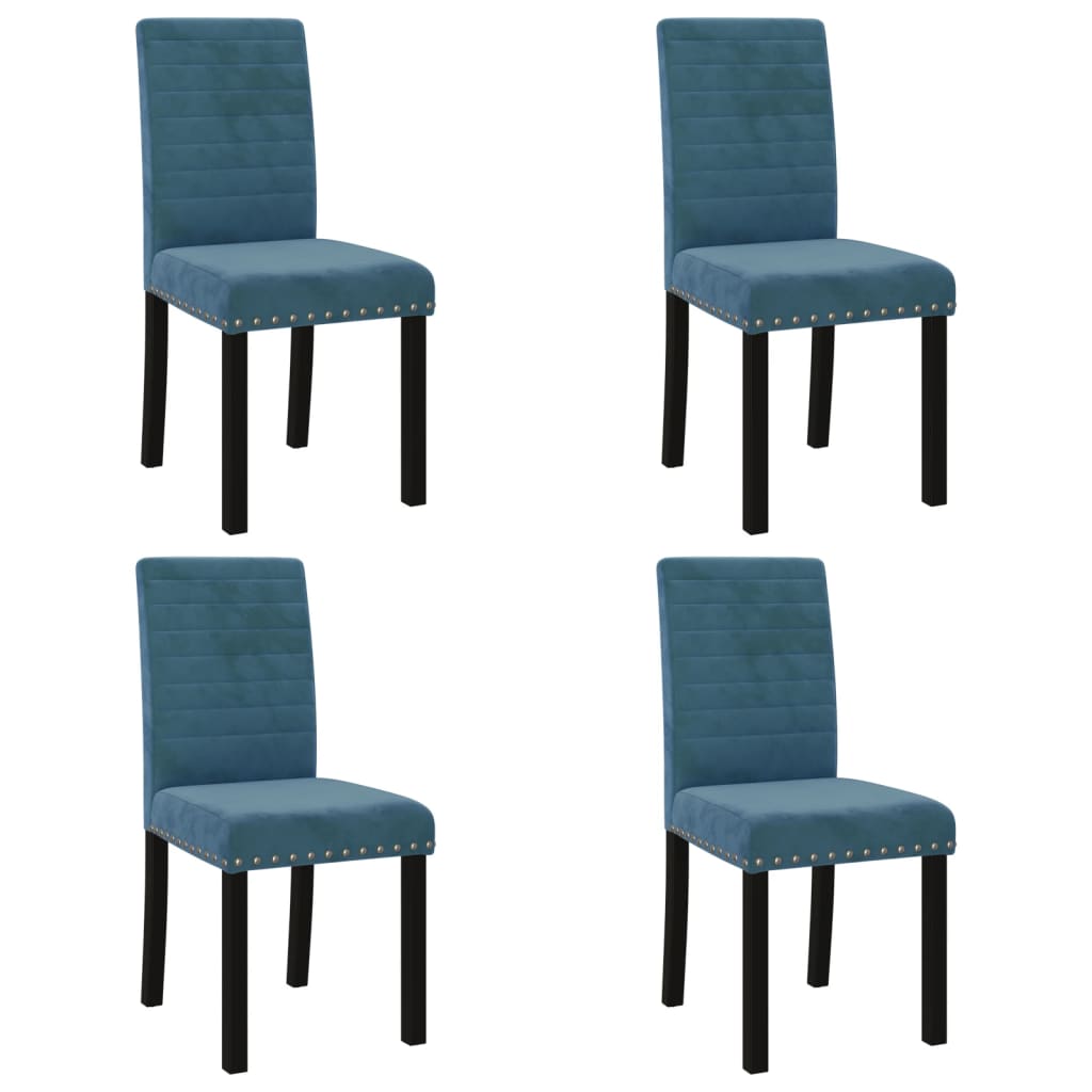 vidaXL Eetkamerstoelen 4 st fluweel blauw