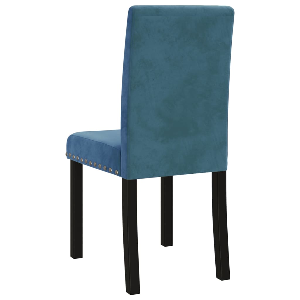 vidaXL Eetkamerstoelen 4 st fluweel blauw