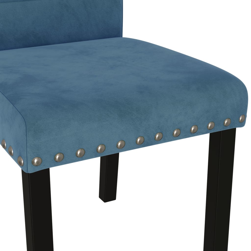 vidaXL Eetkamerstoelen 4 st fluweel blauw