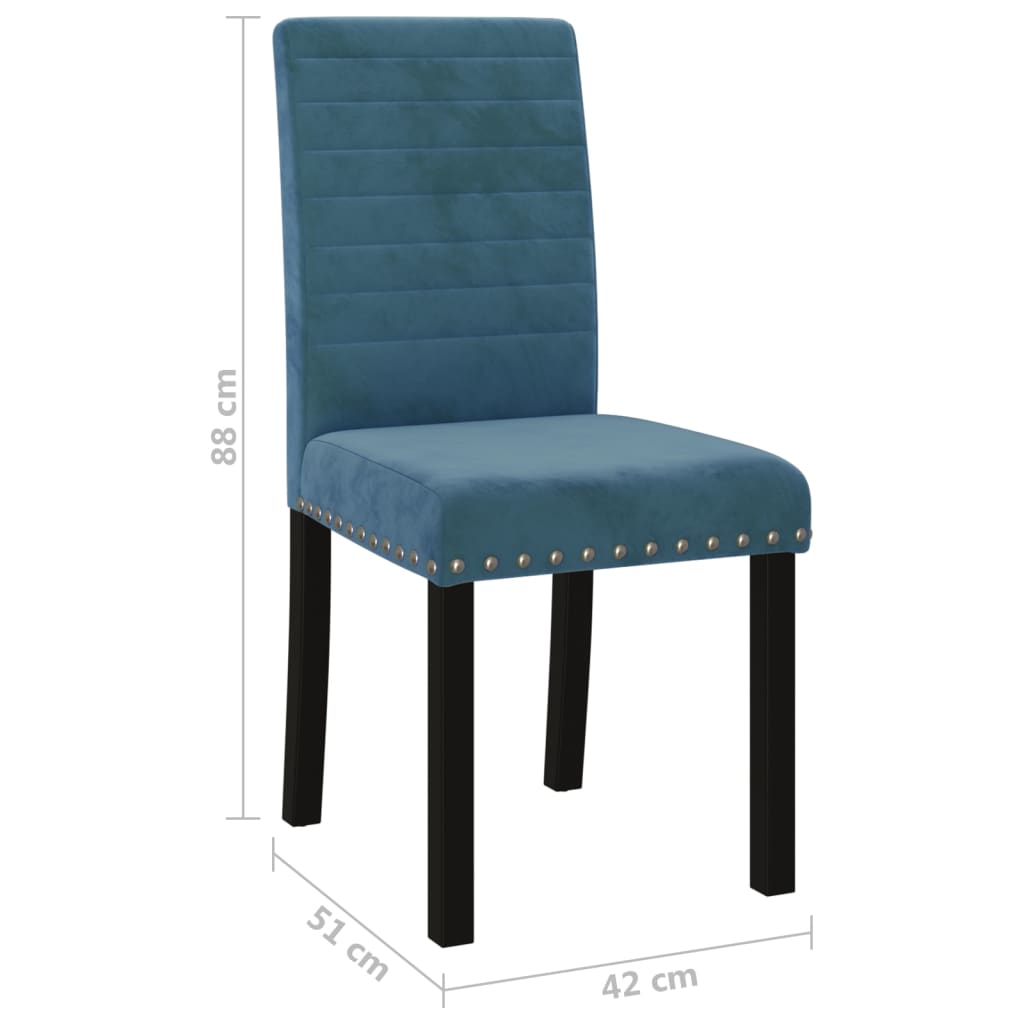 vidaXL Eetkamerstoelen 4 st fluweel blauw