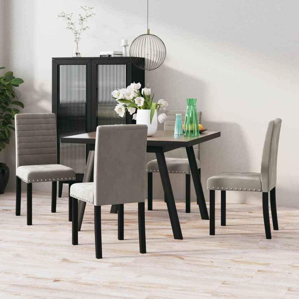 vidaXL Eetkamerstoelen 4 st fluweel blauw