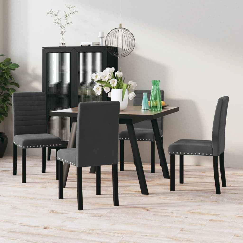 vidaXL Eetkamerstoelen 4 st fluweel blauw