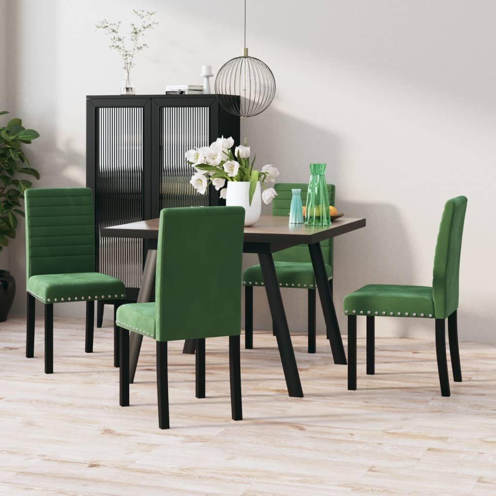 vidaXL Eetkamerstoelen 4 st fluweel blauw