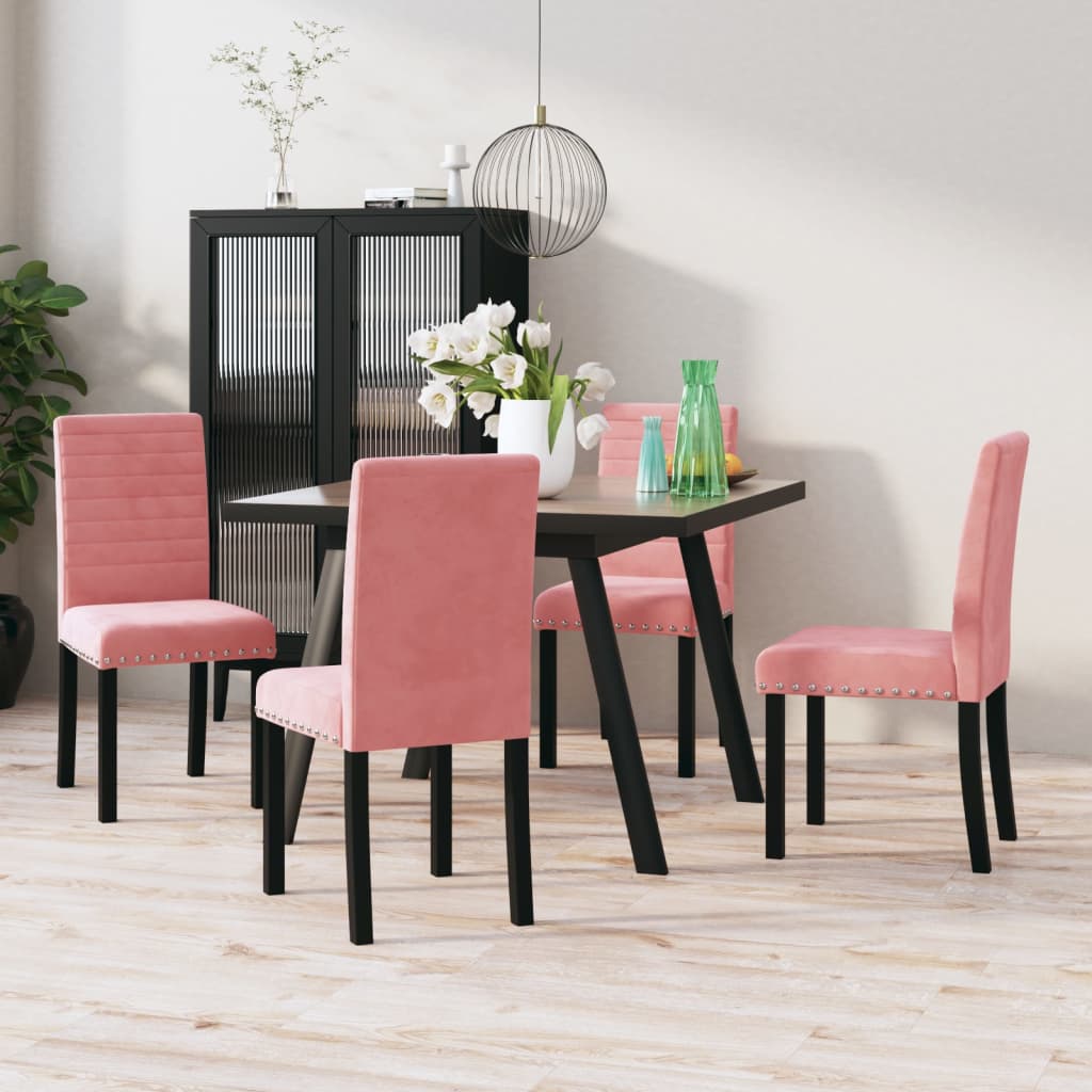 vidaXL Eetkamerstoelen 4 st fluweel blauw
