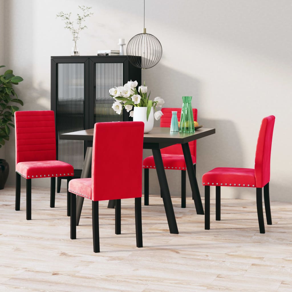 vidaXL Eetkamerstoelen 4 st fluweel blauw