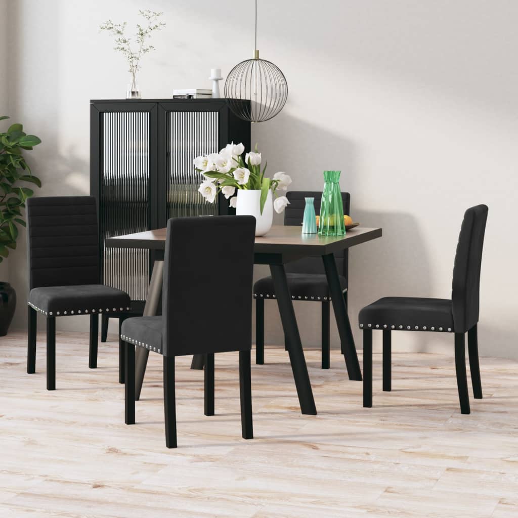 vidaXL Eetkamerstoelen 4 st fluweel blauw