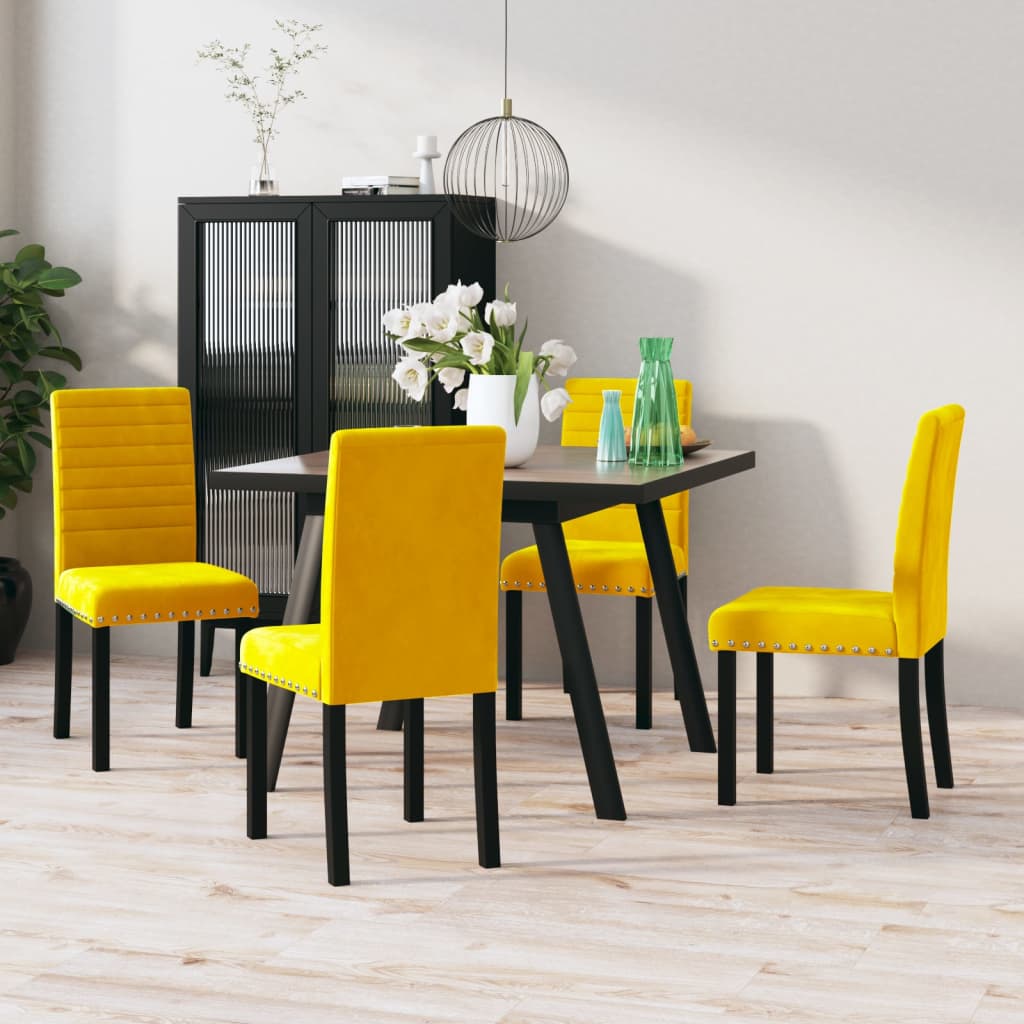 vidaXL Eetkamerstoelen 4 st fluweel blauw