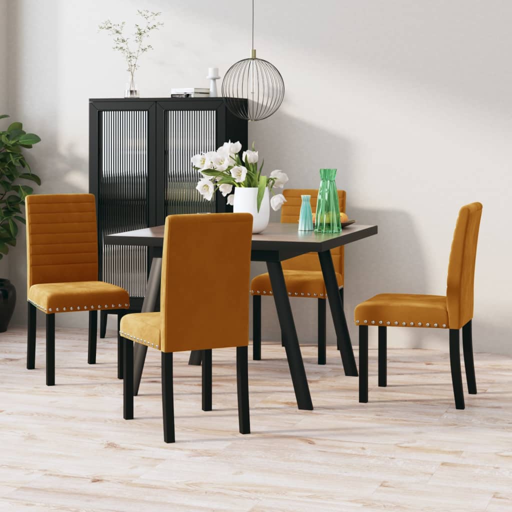 vidaXL Eetkamerstoelen 4 st fluweel blauw
