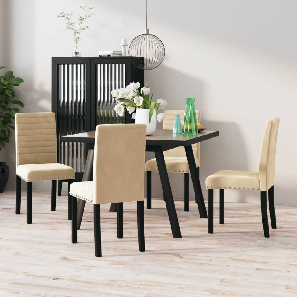 vidaXL Eetkamerstoelen 4 st fluweel blauw