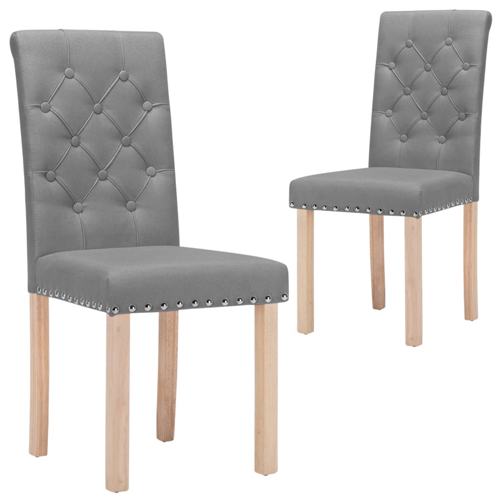 vidaXL Eetkamerstoelen 2 st stof lichtgrijs
