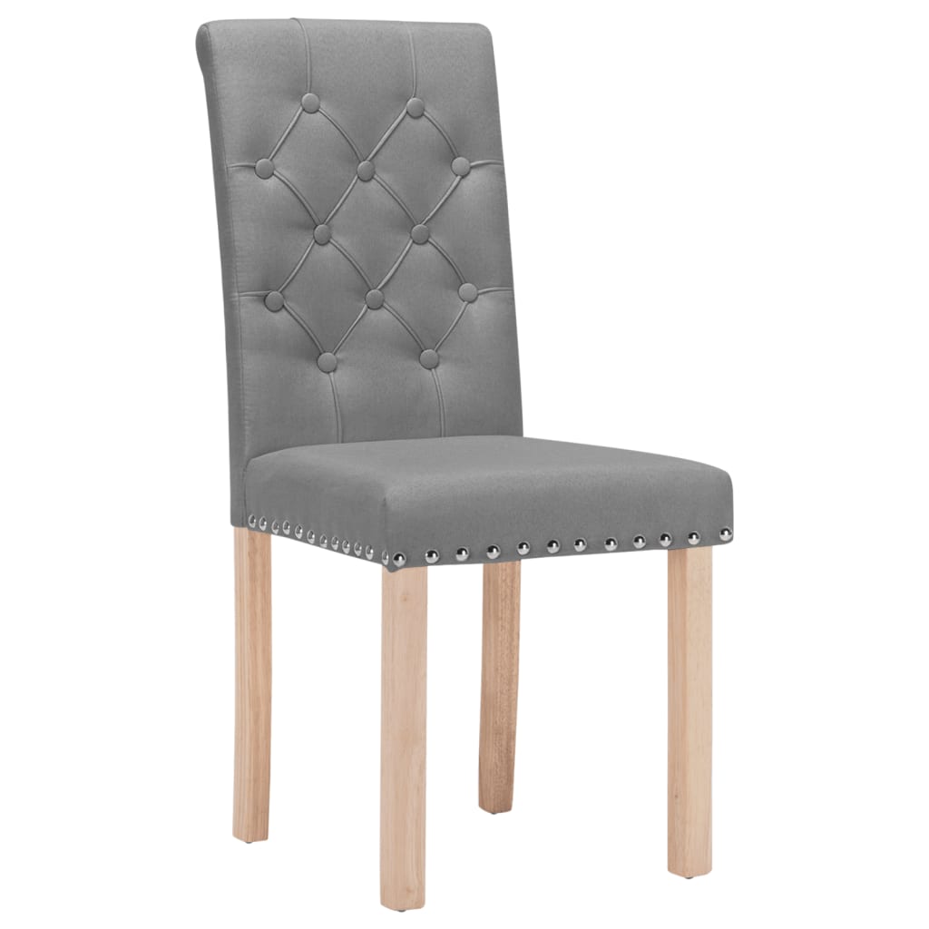vidaXL Eetkamerstoelen 2 st stof lichtgrijs
