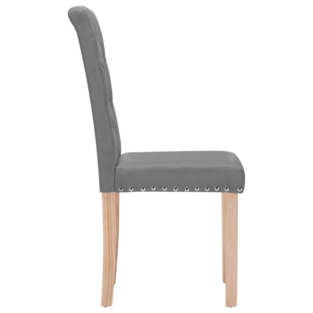 vidaXL Eetkamerstoelen 2 st stof lichtgrijs