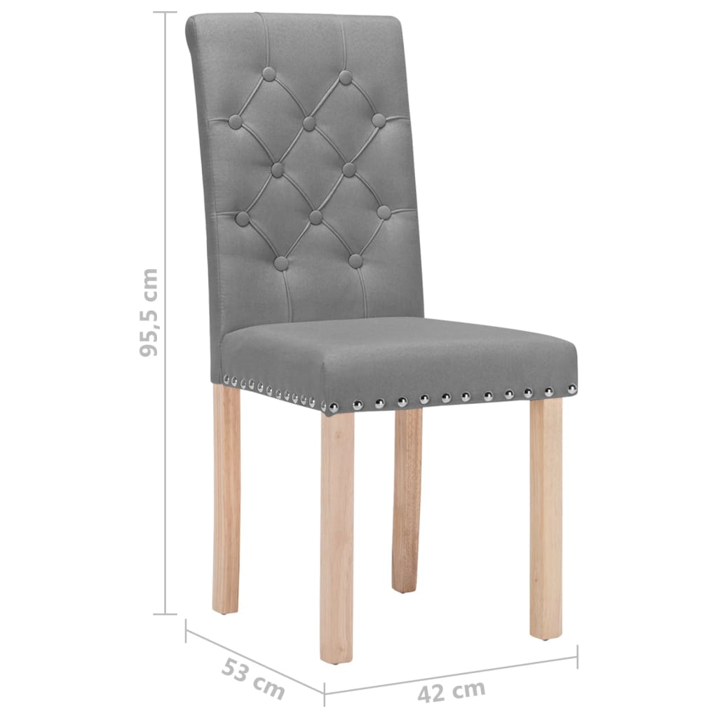 vidaXL Eetkamerstoelen 2 st stof lichtgrijs