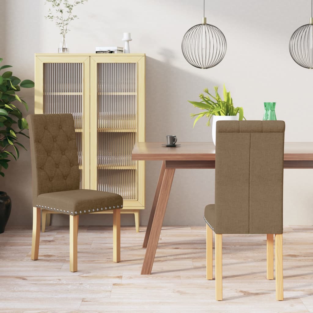 vidaXL Eetkamerstoelen 2 st stof lichtgrijs