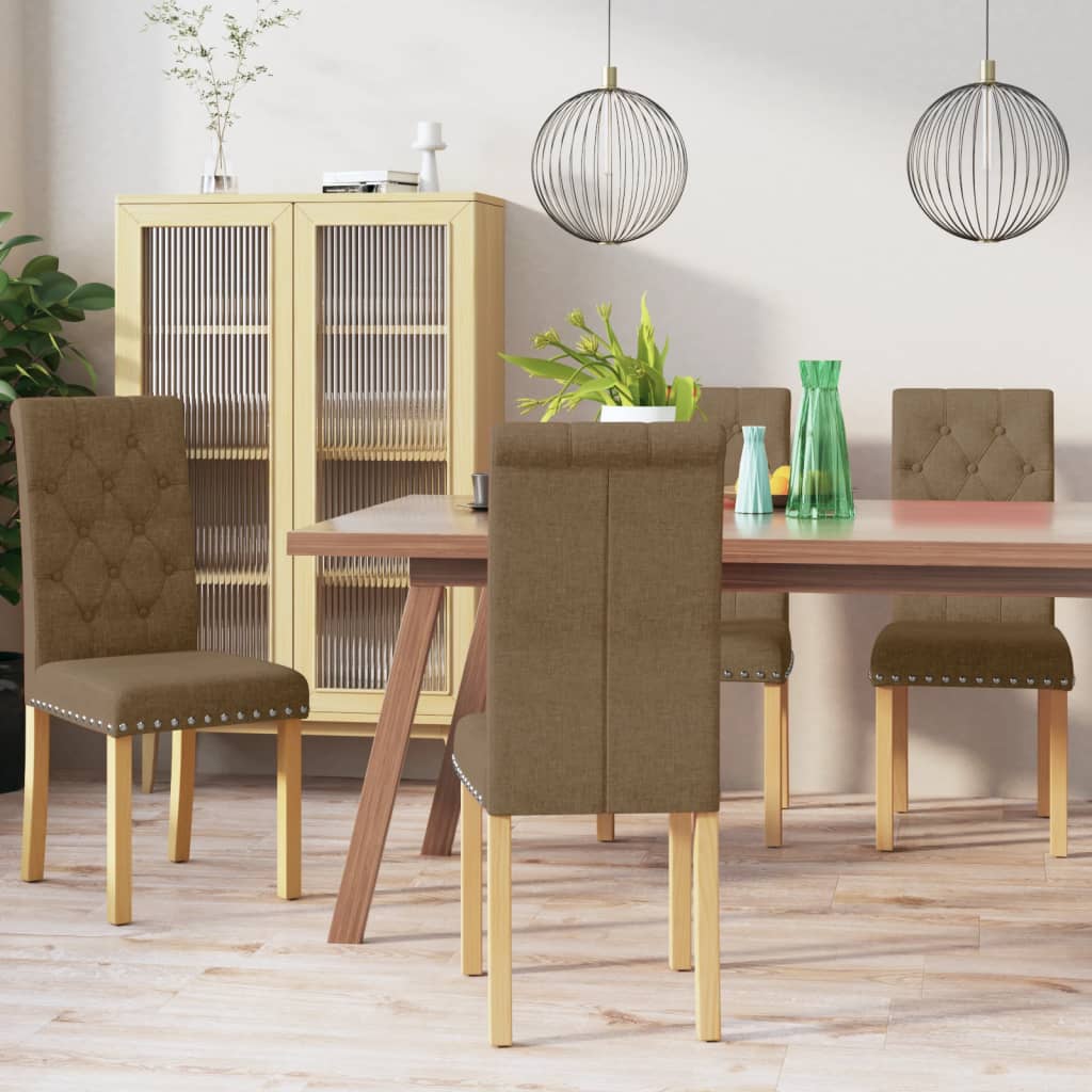 vidaXL Eetkamerstoelen 2 st stof lichtgrijs
