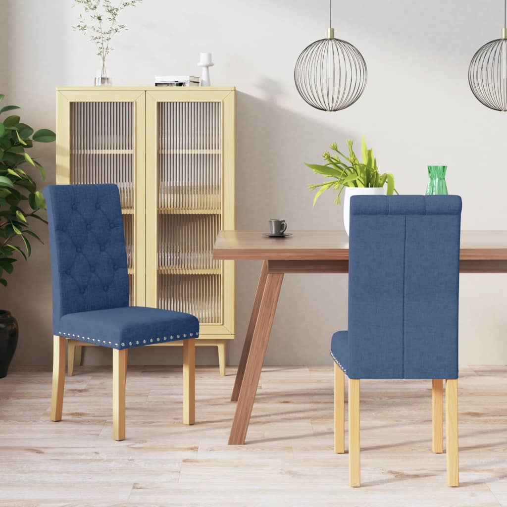 vidaXL Eetkamerstoelen 2 st stof lichtgrijs