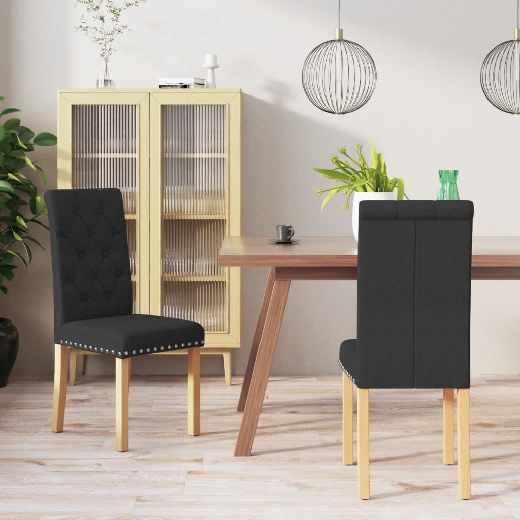 vidaXL Eetkamerstoelen 2 st stof lichtgrijs