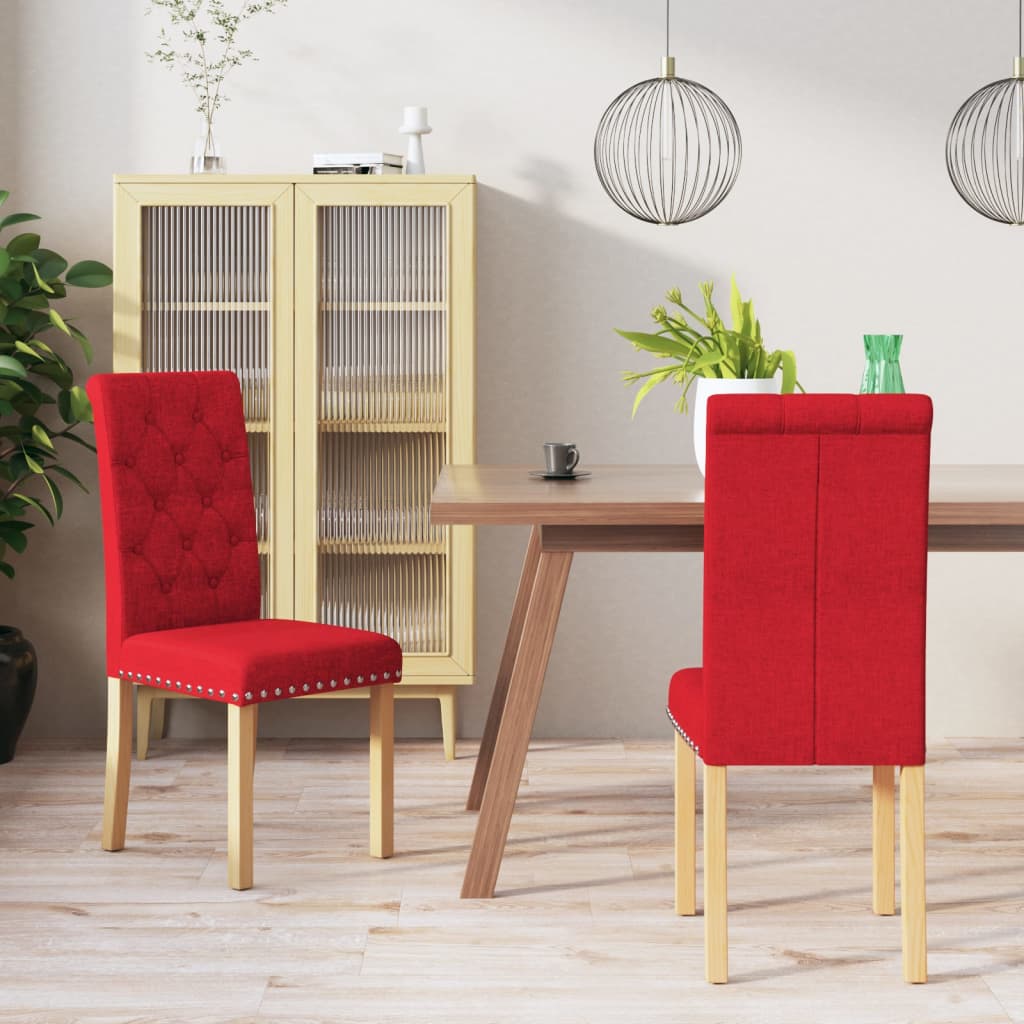 vidaXL Eetkamerstoelen 2 st stof lichtgrijs