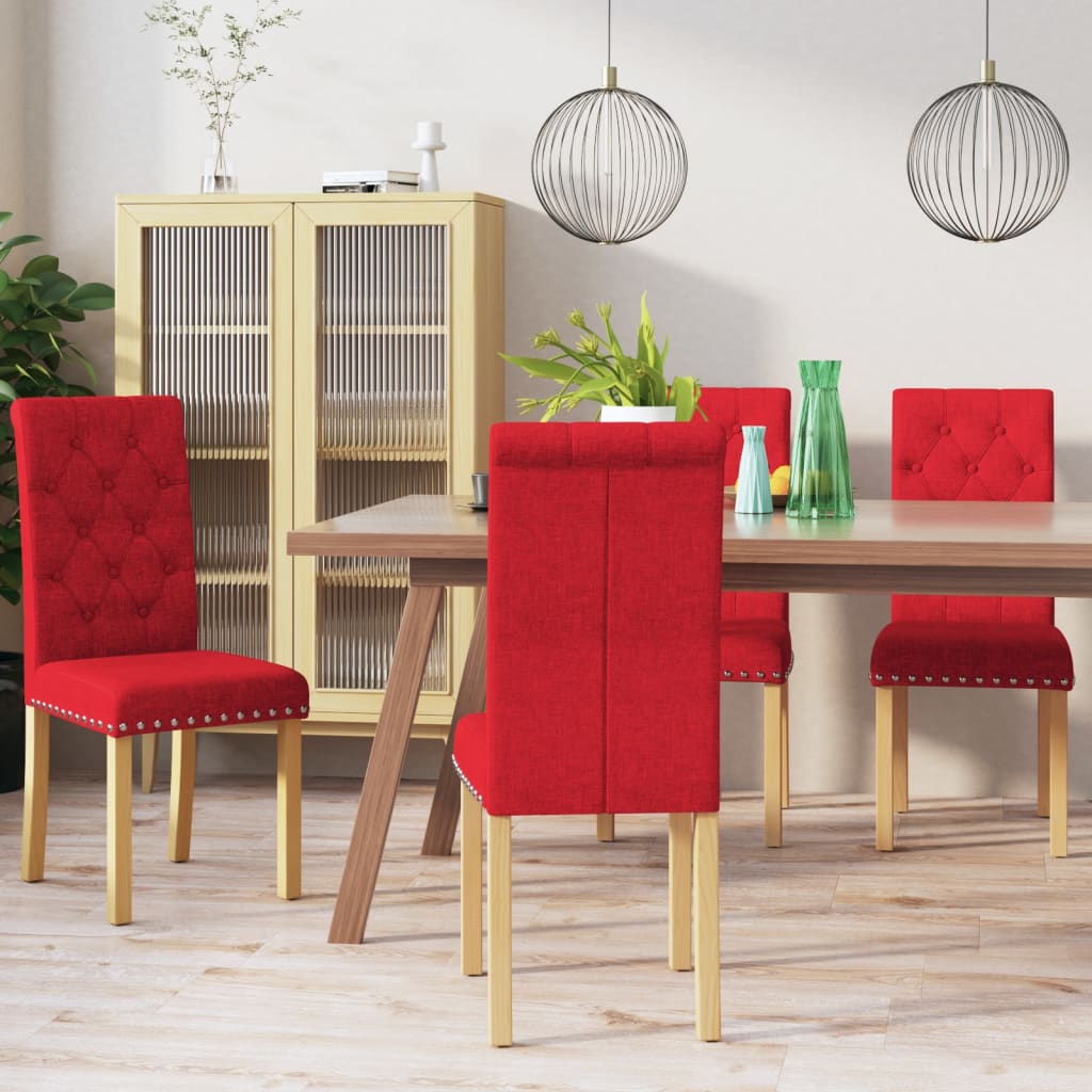 vidaXL Eetkamerstoelen 2 st stof lichtgrijs