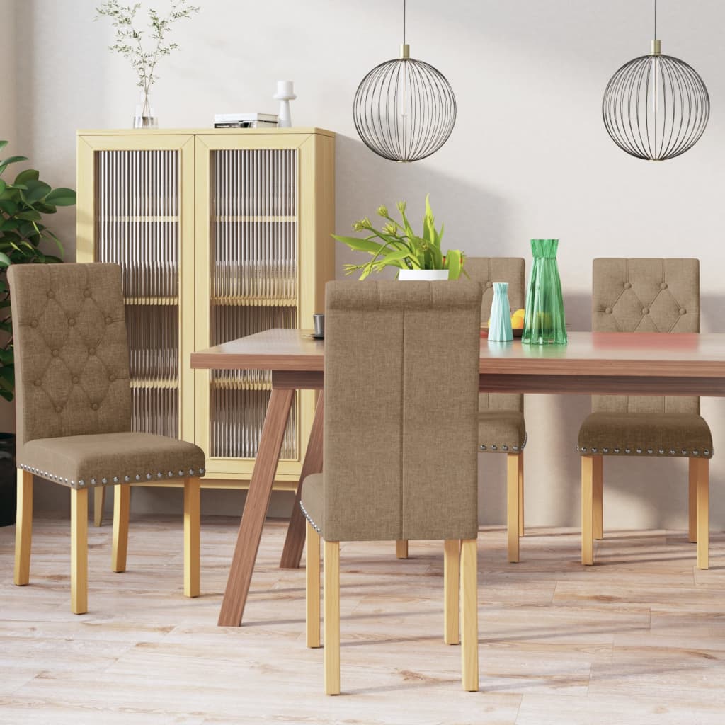 vidaXL Eetkamerstoelen 2 st stof lichtgrijs