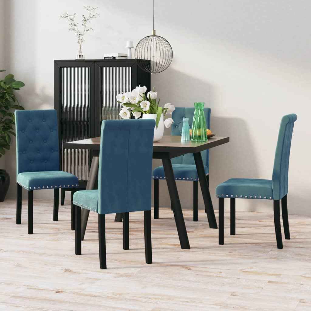 vidaXL Eetkamerstoelen 4 st fluweel wijnrood