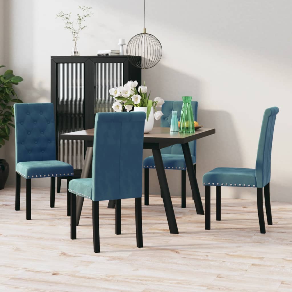 vidaXL Eetkamerstoelen 4 st fluweel wijnrood