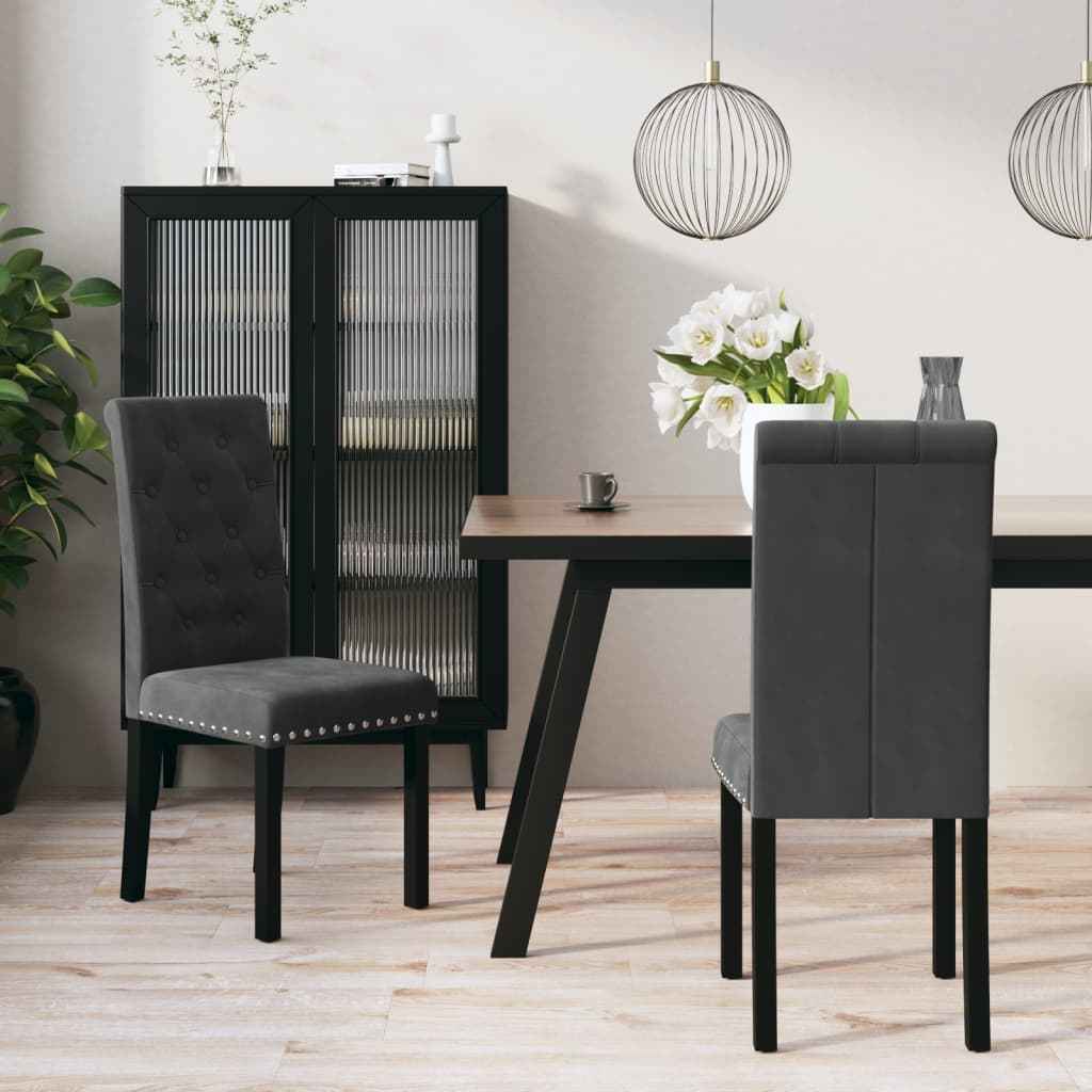 vidaXL Eetkamerstoelen 4 st fluweel wijnrood
