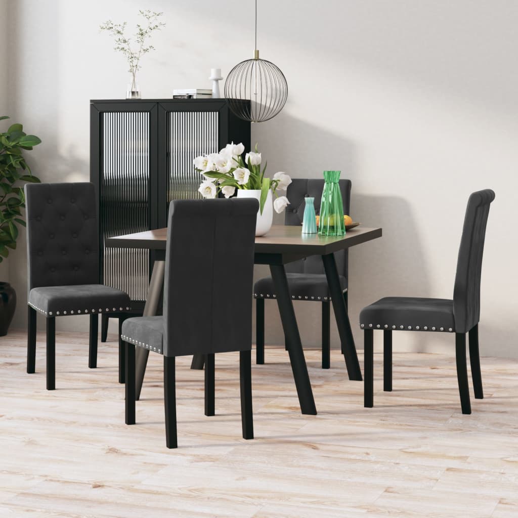 vidaXL Eetkamerstoelen 4 st fluweel wijnrood