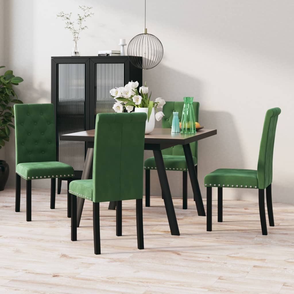 vidaXL Eetkamerstoelen 4 st fluweel wijnrood