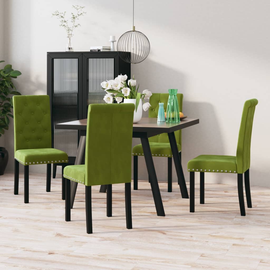 vidaXL Eetkamerstoelen 4 st fluweel wijnrood