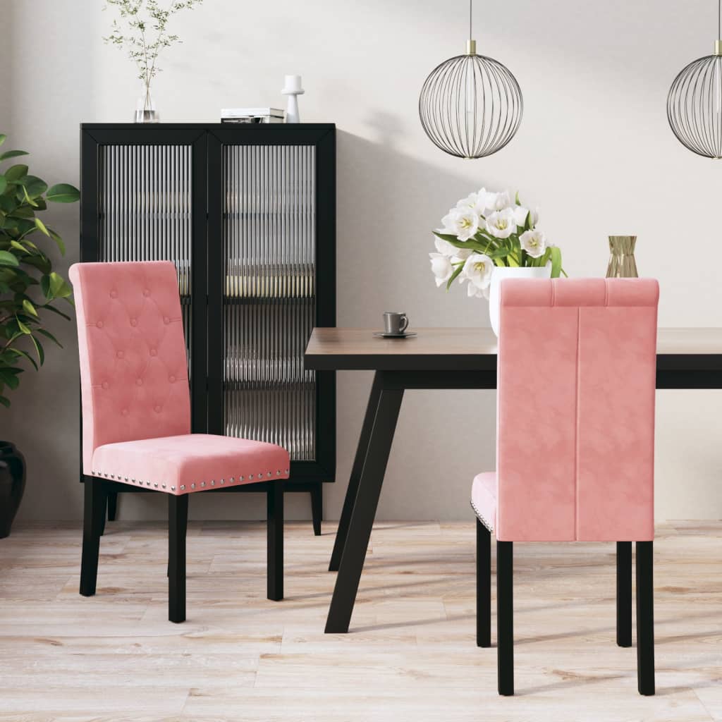 vidaXL Eetkamerstoelen 4 st fluweel wijnrood