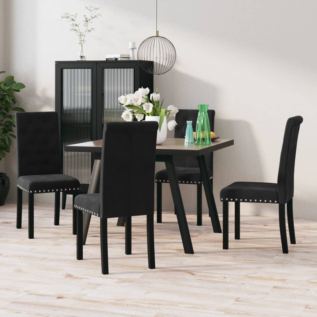 vidaXL Eetkamerstoelen 4 st fluweel wijnrood